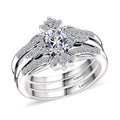 Set of 2 Luxuriant Lab Grown Diamond (VS) Ring in Rhodium Over Sterling Silver (Size 6.00) 0.90 ctw - Sticky add to cart bar