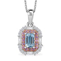 Premium Mangoro Aquamarine and Multi Gemstone 1.10 ctw Ocean Serenade Pendant Necklace in 18K Vermeil RG and Rhodium Over Sterling Silver 20 Inches - Sticky add to cart bar