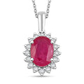 Certified & Appraised Rhapsody AAAA Mozambique Ruby and E-F VS Diamond 1.75 ctw Pendant Necklace in 950 Platinum 18 Inches - Sticky add to cart bar