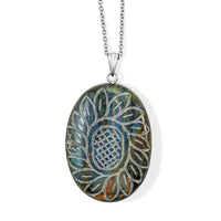 AAA Labradorite 75.00 ctw Pendant Necklace in Rhodium Over Sterling Silver