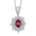 D'Joy Ouro Fino Rubellite, Moissanite Pendant Necklace (18 Inches) in Rhodium Over Sterling Silver 2.60 ctw - Sticky add to cart bar