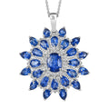 D'Joy Kashmir Kyanite 8.15 ctw Celestial Bloom Pendant Necklace in Rhodium Over Sterling Silver 20 Inches - Sticky add to cart bar