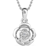 Luxuriant Lab Grown Diamond Pendant in Sterling Silverwith Stainless Steel Necklace (20 Inches)