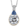 D'Joy Heart and Arrow Cut Moissanite and Masoala Sapphire (D) 4.70 ctw Pendant Necklace in 18K Vermeil YG and Rhodium Over Sterling Silver 20 Inches - Sticky add to cart bar