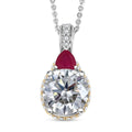 D'Joy Heart and Arrow Cut Moissanite and Masoala Sapphire (D) 4.70 ctw Pendant Necklace in 18K Vermeil YG and Rhodium Over Sterling Silver 20 Inches - Sticky add to cart bar