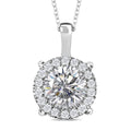Moissanite 2.10 ctw Pendant Necklace in Rhodium Over Sterling Silver 20 Inches - Sticky add to cart bar