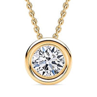 Luxuriant Lab Grown Diamond E-F VS 0.50 ctw Pendant Necklace in Vermeil YG Over Sterling Silver 20 Inches