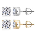 Set of 2 14K Yellow and White Gold Luxuriant Lab Grown Diamond (G, SI1) Solitaire Stud Earrings 2.00 ctw (Del. In 10-12 Days) - Sticky add to cart bar