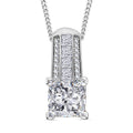 Squartuguese Cut Moissanite 2.20 ctw Bridge Pendant Necklace in Rhodium Over Sterling Silver 18 Inches - Sticky add to cart bar
