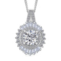 Heart & Arrow Cut Moissanite 1.60 ctw Pendant Necklace in Rhodium Over Sterling Silver 18 Inches - Sticky add to cart bar