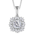 Old Mine Cut Moissanite 1.90 ctw Celestial Radiance Pendant Necklace in Rhodium Over Sterling Silver 18 Inches - Sticky add to cart bar