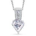 Diamond Cut Moissanite 1.90 ctw Pendant Necklace in Rhodium Over Sterling Silver 18 Inches - Sticky add to cart bar