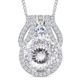 120 Faceted Moissanite 3.25 ctw Pendant Necklace in Rhodium Over Sterling Silver 18 Inches (Del.in 5-7 Days) - Sticky add to cart bar