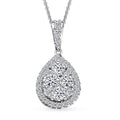 Luxuriant Lab Grown Diamond G-H SI 0.75 ctw Celestial Dewdrop Pendant Necklace in Rhodium Over Sterling Silver 20 Inches - Sticky add to cart bar