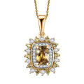 D'Joy Premium Tanzania Yellow Zircon and Multi Gemstone 2.10 ctw Sunburst Serenity Pendant Necklace in 18K Vermeil Yellow Gold Over Sterling Silver 20 Inches - Sticky add to cart bar