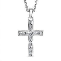 Lab Grown Diamond 0.51 ctw Pendant Necklace in Rhodium Over Sterling Silver (20 Inches)