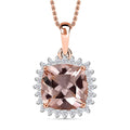 Certified & Appraised Luxoro AAA Marropino Morganite and G-H I2 Diamond 3.74 ctw Pendant Necklace in 10K Rose Gold 20 Inches (Del. in 10-15 Days) - Sticky add to cart bar
