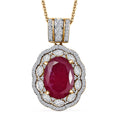 D'Joy Niassa Ruby (FF) and Moissanite 10.80 ctw Crimson Majesty Pendant Necklace in 18K Vermeil Yellow Gold Over Sterling Silver 20 Inches - Sticky add to cart bar