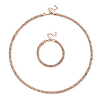 Rope Chain Bracelet (8-10In) and Necklace (24 Inches) in Stainless Steel