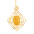 Butterscotch Amber Pendant Necklace in 14K Yellow Gold Over Sterling Silver 16 Inches - Sticky add to cart bar