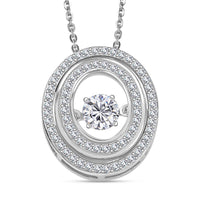 D'Joy Moissanite 1.00 ctw Pendant Necklace 20 Inches in Rhodium Over Sterling Silver