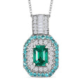 Certified Rhapsody  AAAA Zambian Emerald, Paraiba Tourmaline and Diamond Pendant Necklace in 950 Platinum 1.75 ctw (20 Inches)  (E-F, VS2) - Sticky add to cart bar