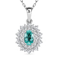 Certified & Appraised Rhapsody AAAA Paraiba Tourmaline and E-F VS2 Diamond 1.50 ctw Pendant Necklace in 950 Platinum 20 Inches 4.50 Grams - Sticky add to cart bar