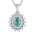 Certified and Appraised Rhapsody AAAA Paraiba Tourmaline, Diamond Pendant Necklace in 950 Platinum  2.00 ctw (20 Inches) with Free Paraiba Book - Sticky add to cart bar