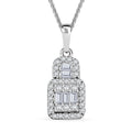Diamond 0.50 ctw Pendant Necklace in Rhodium Over Sterling Silver 20 Inches - Sticky add to cart bar