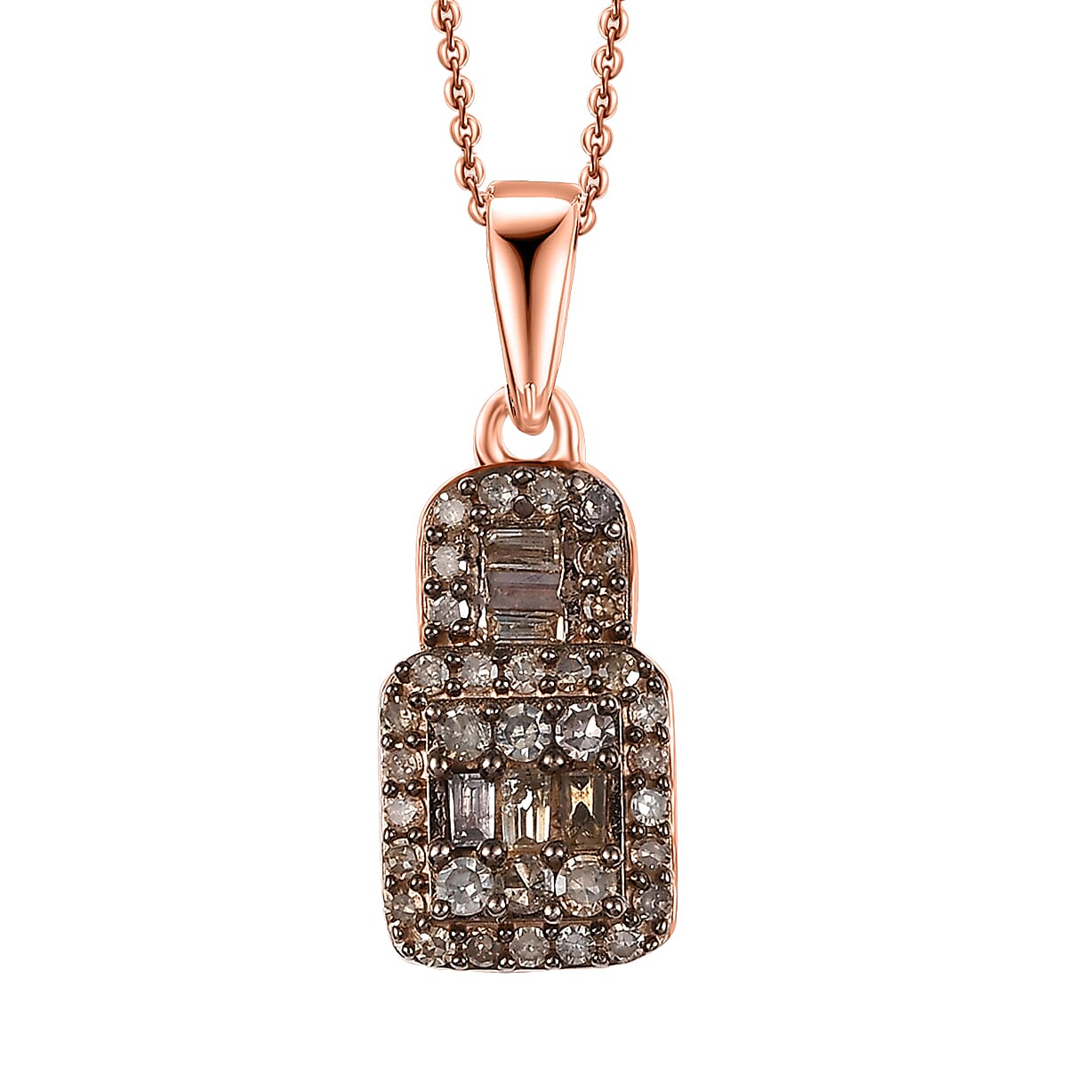 Diamond 0.50 ctw Pendant Necklace in Rhodium Over Sterling Silver 20 Inches