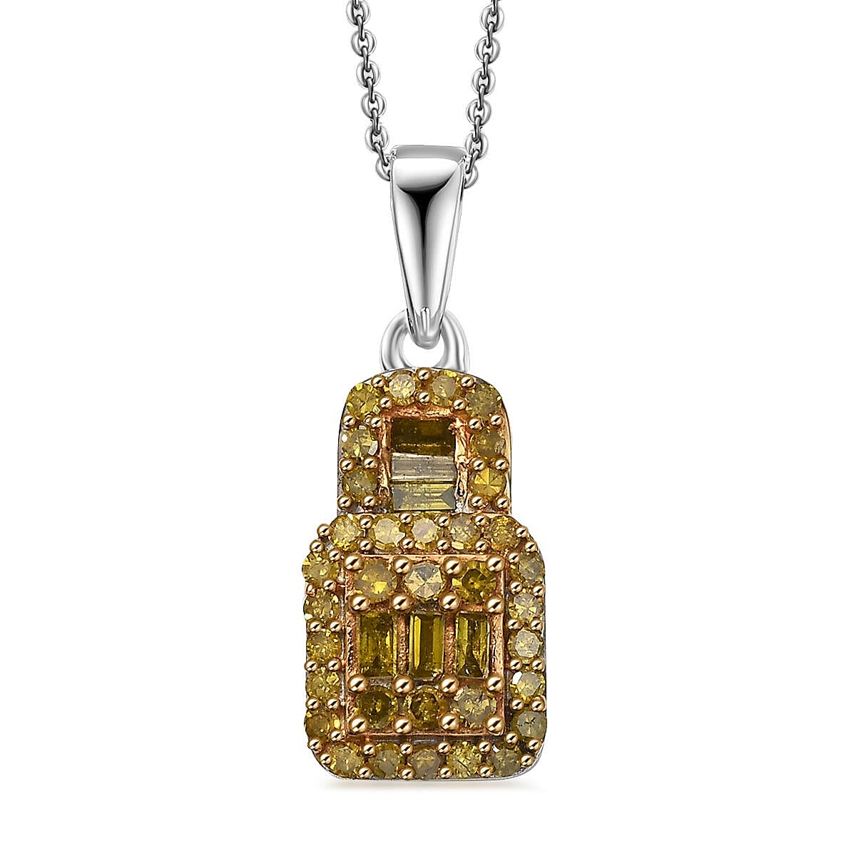 Diamond 0.50 ctw Pendant Necklace in Rhodium Over Sterling Silver 20 Inches