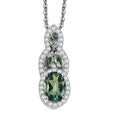 Malagasy Pine Apatite and White Zircon 1.50 ctw Art Deco Pendant Necklace in Rhodium Over Sterling Silver 20 Inches - Sticky add to cart bar
