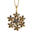 D'Joy Multi Color Diamond 0.50 ctw Blooming Brilliance Pendant Necklace in 18K Vermeil Yellow Gold Over Sterling Silver 20 Inches - Sticky add to cart bar