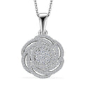Luxuriant Lab Grown Diamond G-H SI 1.00 ctw Spiral Pendant Necklace in Rhodium Over Sterling Silver 20 Inches - Sticky add to cart bar