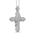 Diamond 1.00 ctw Cross Pendant Necklace in Rhodium Over Sterling Silver 20 Inches - Sticky add to cart bar