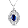 One Time Only Kashmir Kyanite, White Zircon Pendant Necklace (20 Inches) in Rhodium Over Sterling Silver 7.75 ctw - Sticky add to cart bar