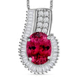 Luxoro AAA Ouro Fino Rubellite and Diamond Pendant Necklace in 14K White Gold (20 Inches) 1.61 ctw - Sticky add to cart bar