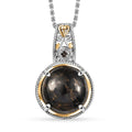Matrix Silver Shungite, Brazilian Smoky Quartz Pendant in 14K YG and Platinum Over Copper with Stainless Steel Necklace (20 Inches) 8.85 ctw - Sticky add to cart bar