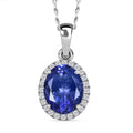 Certified & Appraised Rhapsody AAAA Tanzanite and E-F VS Diamond 3.33 ctw Pendant Necklace in 950 Platinum 20 Inches (Del. in 10-15 Days) - Sticky add to cart bar