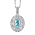 Certified & Appraised Rhapsody AAAA Paraiba Tourmaline and E-F VS2 Diamond 2.00 ctw Double Halo Pendant Necklace in 950 Platinum 4.60 Grams 20 Inches - Sticky add to cart bar