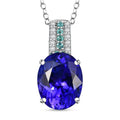 Certified & Appraised Rhapsody 950 Platinum AAAA Tanzanite, Paraiba Tourmaline and Diamond E-F VS2 5.00 ctw Pendant Necklace (20 Inches) 4.00 Grams - Sticky add to cart bar