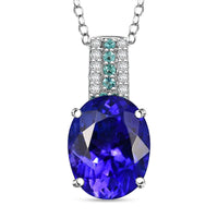 Certified & Appraised Rhapsody 950 Platinum AAAA Tanzanite, Paraiba Tourmaline and Diamond E-F VS2 5.00 ctw Pendant Necklace (20 Inches) 4.00 Grams