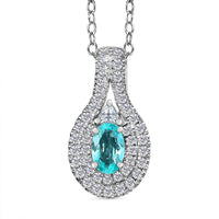 Certified Rhapsody AAAA Paraiba Tourmaline, Diamond Pendant Necklace in 950 Platinum 1.15 ctw (20 Inches) with Free Paraiba Book