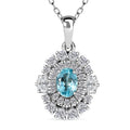 Certified & Appraised Rhapsody AAAA Paraiba Tourmaline and E-F VS2 Diamond 2.25 ctw Pendant Necklace in 950 Platinum 5.50 Grams 20 Inches - Sticky add to cart bar