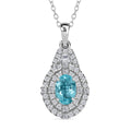 Certified & Appraised Rhapsody AAAA Paraiba Tourmaline and E-F VS2 Diamond 2.22 ctw Pendant Necklace in 950 Platinum 4.53 Grams 20 Inches (Del. in 10-12 Days) - Sticky add to cart bar