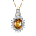 AAA Tanzania Yellow Zircon and Luxuriant Lab Grown Diamond 4.85 ctw Golden Radiance Pendant Necklace in 10K Yellow Gold 20 Inches - Sticky add to cart bar