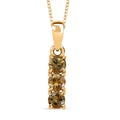 D'Joy Premium Natural Golden Tanzanite 0.60 ctw Pendant Necklace 20 Inches in 18K Vermeil Yellow Gold Over Sterling Silver - Sticky add to cart bar