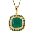 Karis Verde Onyx, Multi Gemstone Pendant in 18K YG Plated with Stainless Steel Necklace (20 Inches) 5.80 ctw - Sticky add to cart bar