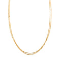 Set of 2 Cube & DIamond-Cut Chain Necklace in 14K Yellow Gold Over Sterling Silver 2.8 Grams 18 Inches - Sticky add to cart bar