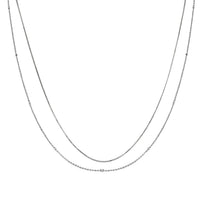 Set of 2 Cube & Diamond-Cut Chain Necklace in Sterling Silver 2.8 Grams 18 Inches